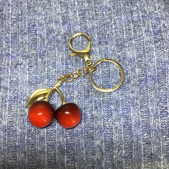 Cherry Keychain with Gold Accents - Picture 2 of 6